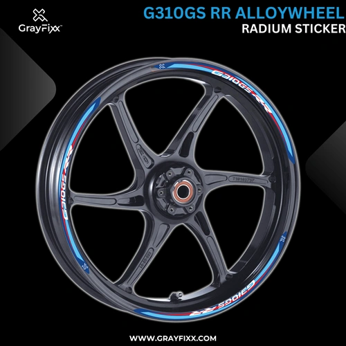 Alloy wheel Radium Sticker for G310 GS | Made in Premium Radium with FPF (Fade Protection Film), Waterproof, Precut Sticker, Pack Of 12